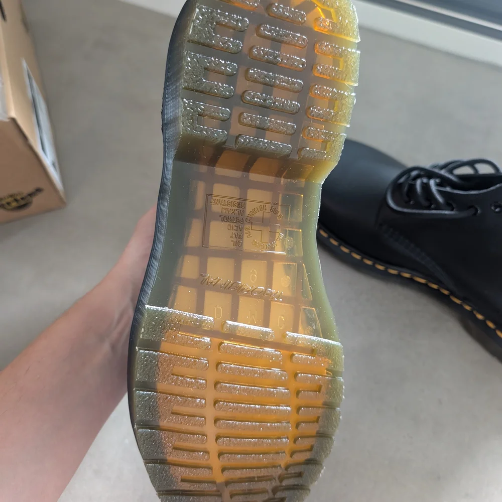 Dr. Martens Smooth Black Boots with Yellow Stitching - Picture 4 of 6